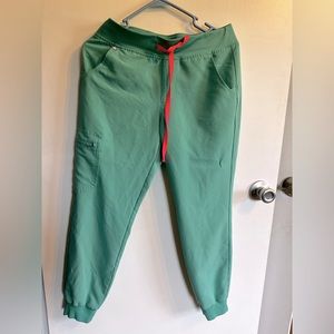 FIGS scrub pants. Jogger size SP.  color= surgical green